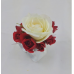 Red and White Rose Corsage